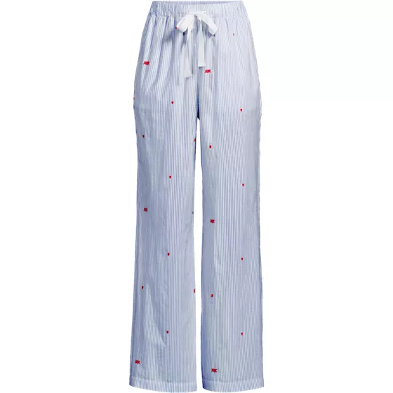 Women's Poplin Wide Leg Sleep Pants - primary