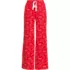 Women's Petite Poplin Wide Leg Sleep Pants, Front