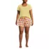 Women's Plus Size Knit 2 Piece Pajama Set - Short Sleeve Top and Shorts, Front