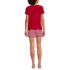 Women's Knit 2 Piece Pajama Set - Short Sleeve Top and Shorts, Back