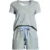 Women's Knit 2 Piece Pajama Set - Short Sleeve Top and Shorts, Front