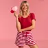 Women's Knit 2 Piece Pajama Set - Short Sleeve Top and Shorts, alternative image