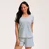 Women's Knit 2 Piece Pajama Set - Short Sleeve Top and Shorts, alternative image