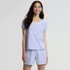 Women's Knit 2 Piece Pajama Set - Short Sleeve Top and Shorts, Front