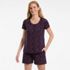 Women's Knit 2 Piece Pajama Set - Short Sleeve Top and Shorts, Front