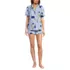 Women's Cotton Poplin 2 Piece Pajama Set - Short Sleeve Top and Shorts, Front
