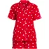 Women's Cotton Poplin 2 Piece Pajama Set - Short Sleeve Top and Shorts, Front