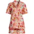 Women's Cotton Poplin 2 Piece Pajama Set - Short Sleeve Top and Shorts, Front