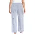 Women's Plus Size Poplin Wide Leg Sleep Pants, Back