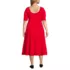 Women's Plus Size Starfish Elbow Sleeve Midi Fit and Flare Dress, Back