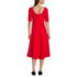 Women's Starfish Elbow Sleeve Midi Fit and Flare Dress, Back