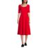 Women's Starfish Elbow Sleeve Midi Fit and Flare Dress, Front