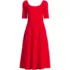 Women's Starfish Elbow Sleeve Midi Fit and Flare Dress, Front