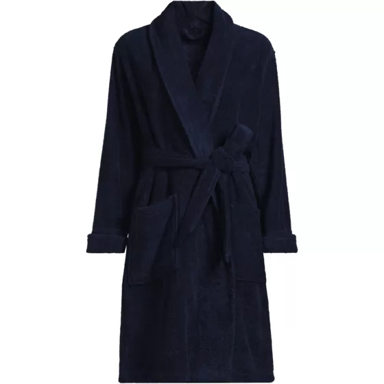 Women's Soft Terry Long Sleeve Knee Length Robe - primary