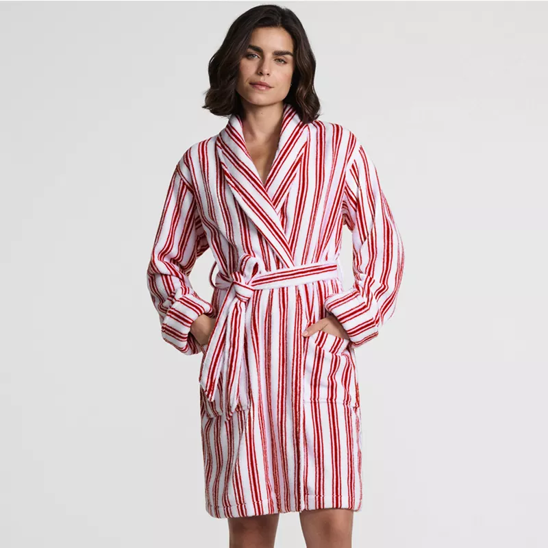 Women's Soft Terry Long Sleeve Knee Length Robe, alternative image