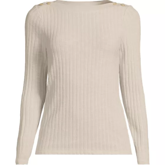 Women's Long Sleeve Coastal Rib Boatneck Top - primary