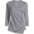 School Uniform Women's Supima Micro Modal Three Quarter Vneck Surplice Tunic Top, Front