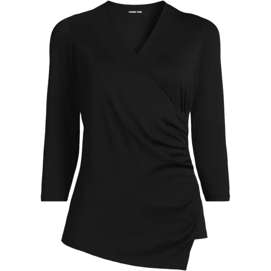 Women's Supima Micro Modal 3/4 Vneck Surplice Tunic Top - primary