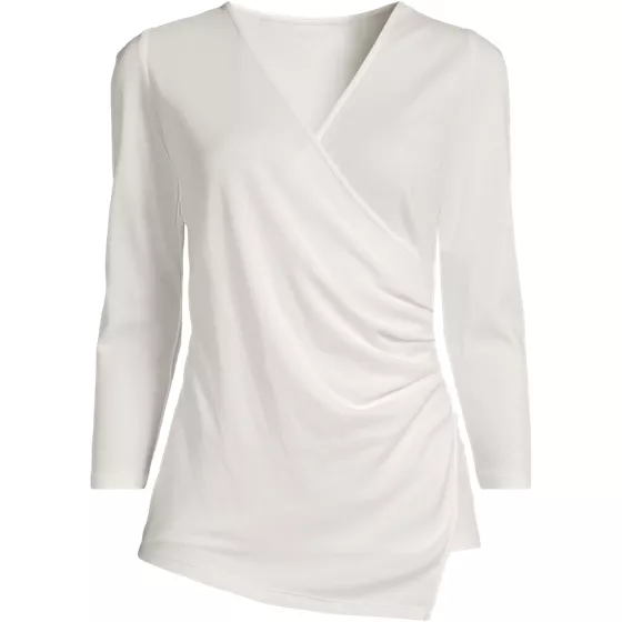 Women's Supima Micro Modal 3/4 Vneck Surplice Tunic Top - primary