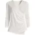 Women's Plus Supima Micro Modal 3/4 Vneck Surplice Tunic Top, Front