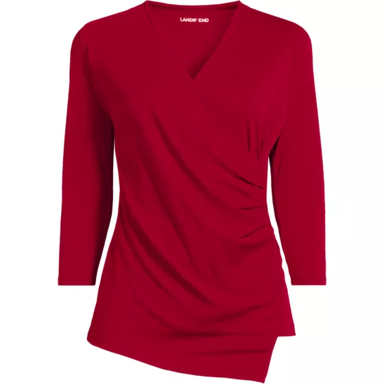 Women's Supima Micro Modal 3/4 Vneck Surplice Tunic Top - primary