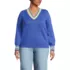 Women's Plus Size Drifter Set in Sleeve Vneck Sweater, Front