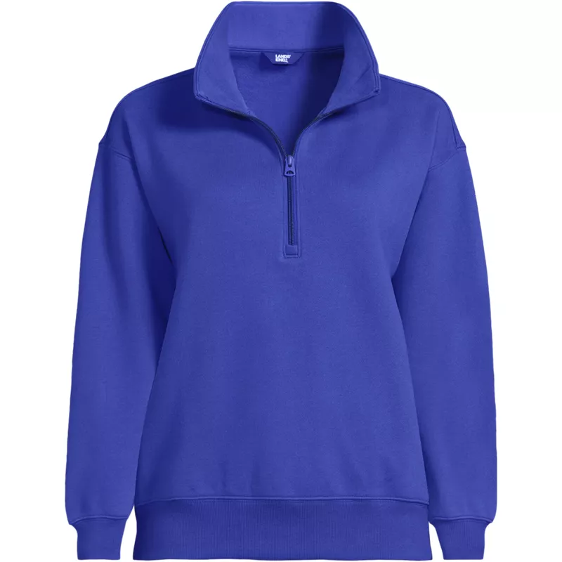 Women's Plus Size Serious Sweats Relaxed Quarter Zip Pullover Sweatshirt, Front