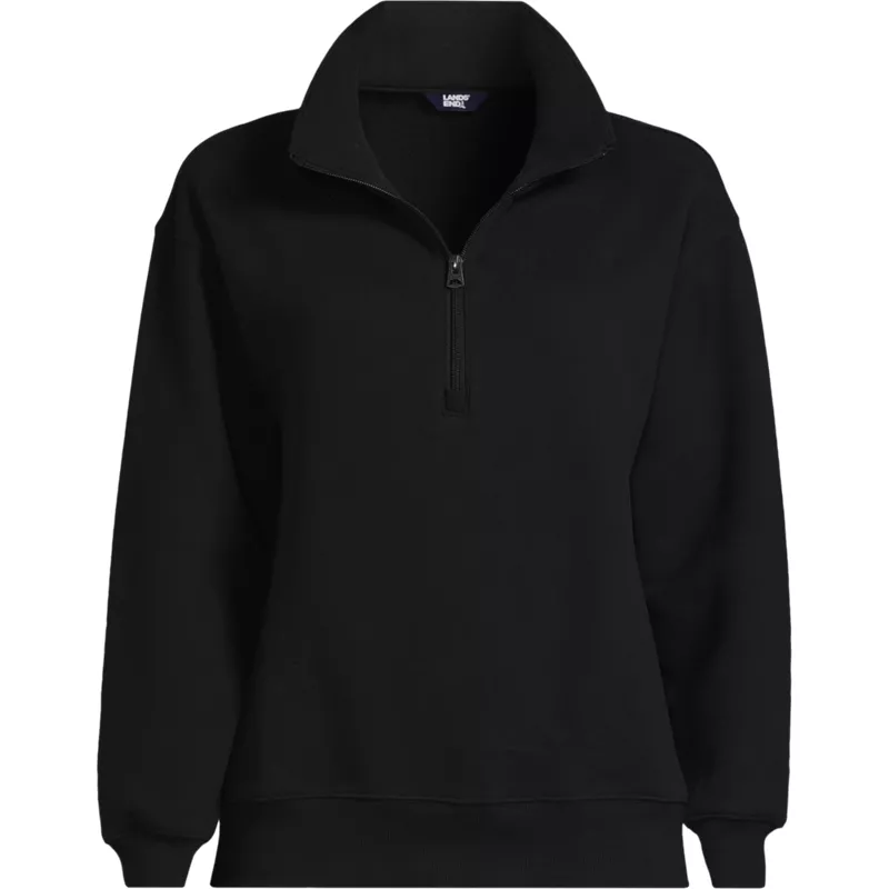 Women's Plus Size Serious Sweats Relaxed Quarter Zip Pullover Sweatshirt, Front
