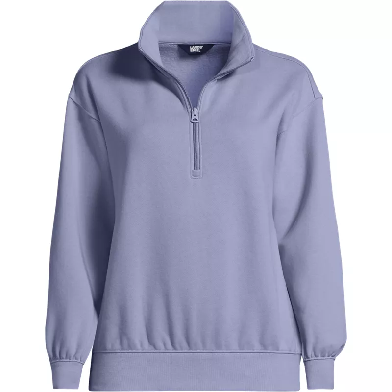 Women's Petite Serious Sweats Relaxed Quarter Zip Pullover Sweatshirt, Front