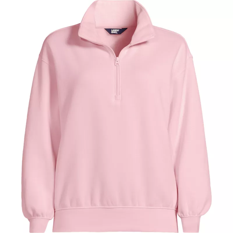 Women's Plus Size Serious Sweats Relaxed Quarter Zip Pullover Sweatshirt, Front