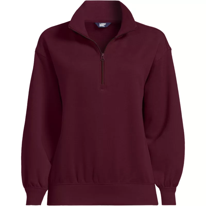 Women's Plus Size Serious Sweats Relaxed Quarter Zip Pullover Sweatshirt, Front