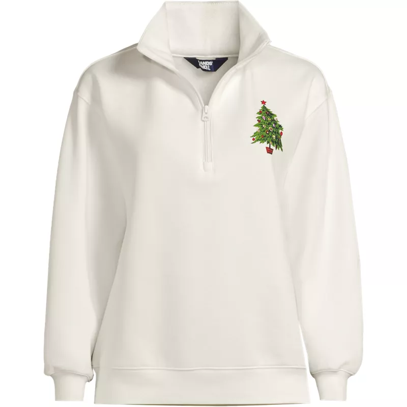Women's Plus Size Serious Sweats Relaxed Quarter Zip Pullover Sweatshirt, Front