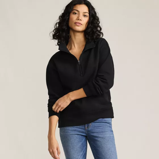 Women's Serious Sweats Relaxed Quarter Zip Pullover Sweatshirt - primary