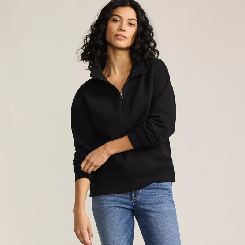 Women's Serious Sweats Relaxed Quarter Zip Pullover Sweatshirt, alternative image