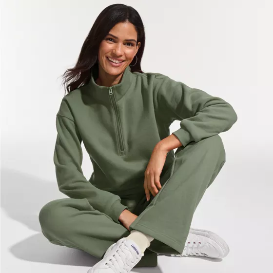 Women's Serious Sweats Relaxed Quarter Zip Pullover Sweatshirt - primary