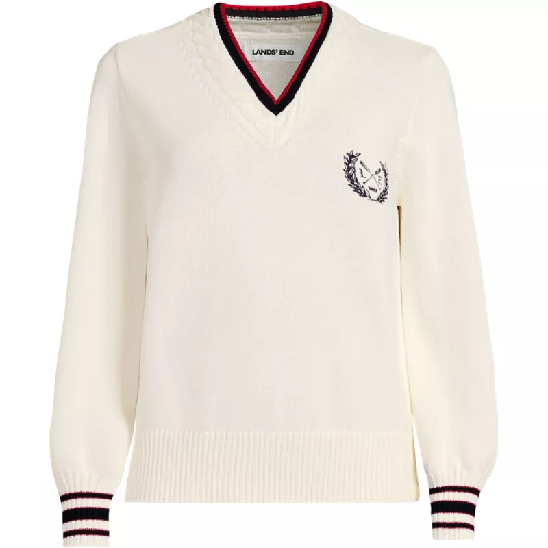 Women's Drifter Set in Sleeve Vneck Sweater, Front