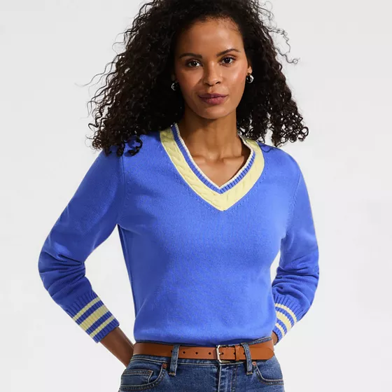 Women's Drifter Set in Sleeve V-neck Sweater - primary