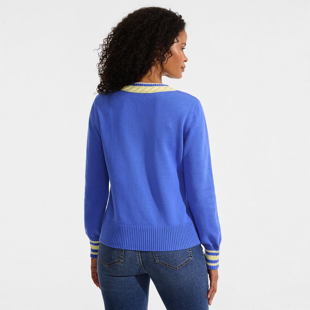 Women's Drifter Set in Sleeve Vneck Sweater | Lands' End