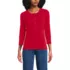 Women's 3/4 Sleeve Polished Rib Henley Top, Front