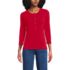 Women's 3/4 Sleeve Polished Rib Henley Top, Front