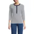 Women's 3/4 Sleeve Polished Rib Henley Top, Front