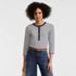 Women's 3/4 Sleeve Polished Rib Henley Top, alternative image