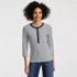 Women's 3/4 Sleeve Polished Rib Henley Top, Front