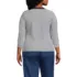 Women's Plus Size 3/4 Sleeve Polished Rib Henley Top, Back