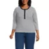 Women's Plus Size 3/4 Sleeve Polished Rib Henley Top, Front