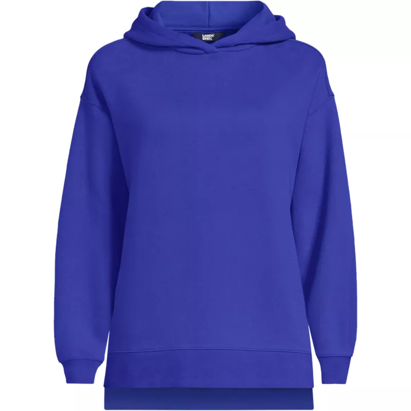 Women's Long Sleeve Serious Sweats Hooded Tunic Sweatshirt, Front
