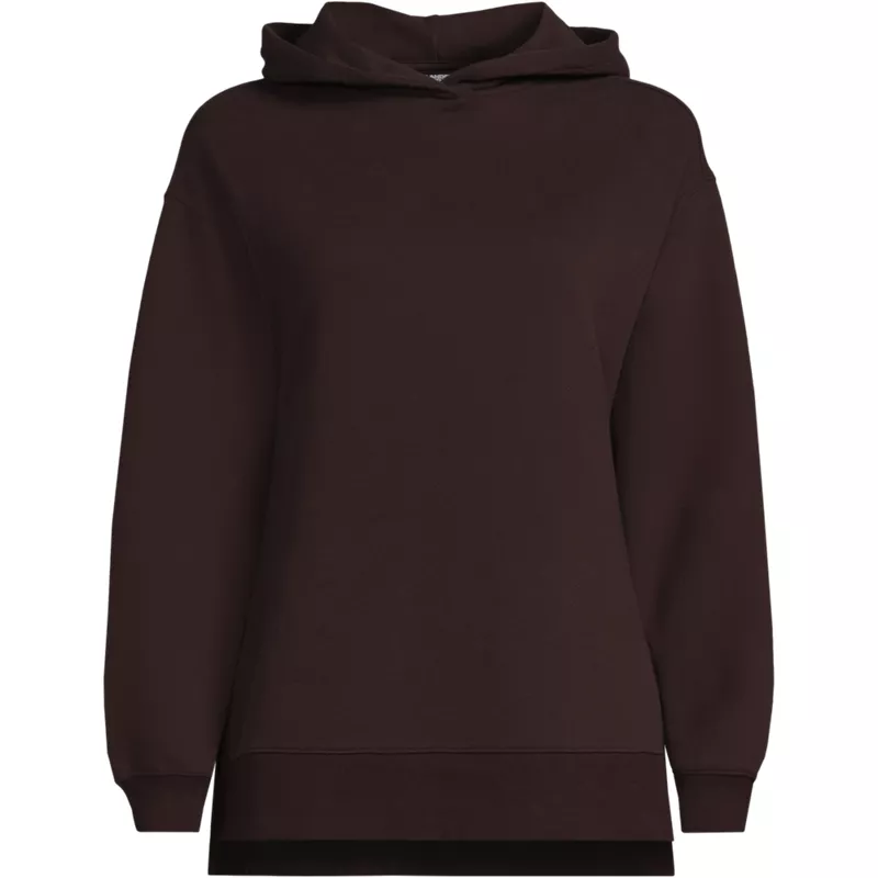 Women's Long Sleeve Serious Sweats Hooded Tunic Sweatshirt, Front