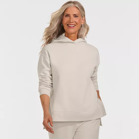 Women's Long Sleeve Serious Sweats Hooded Tunic Sweatshirt - primary