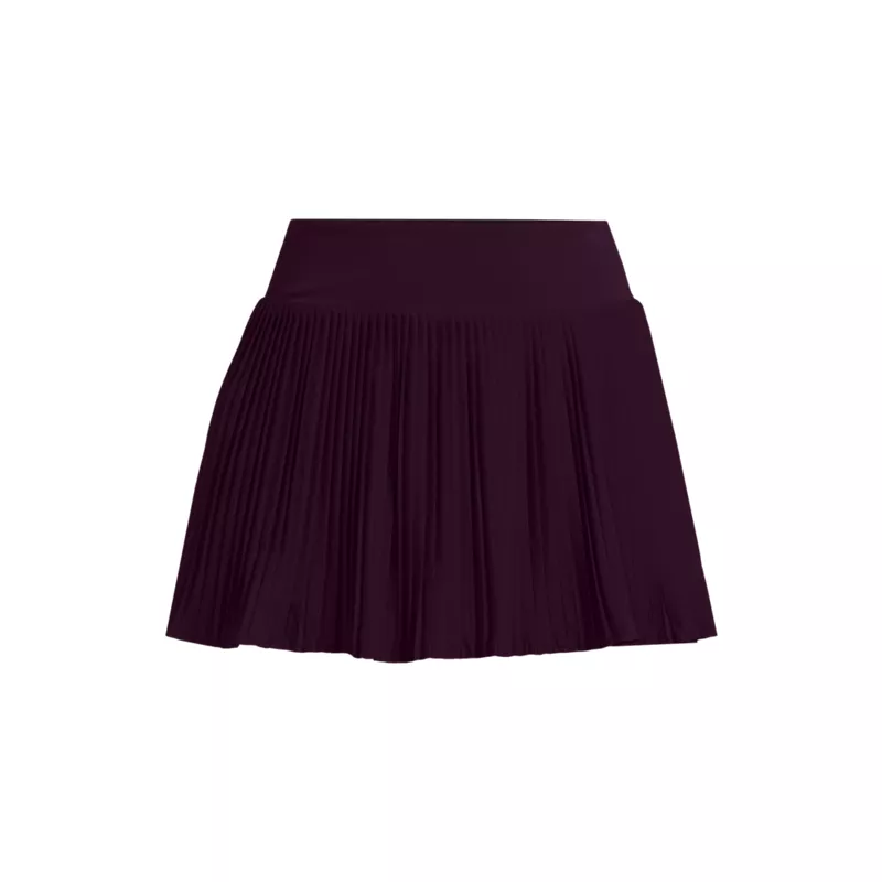 Women's High Waisted Pleated Woven Swim Skort, Front