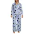 Women's Plus Size Cotton Poplin 2 Piece Pajama Set - Long Sleeve Top and Pants, Front
